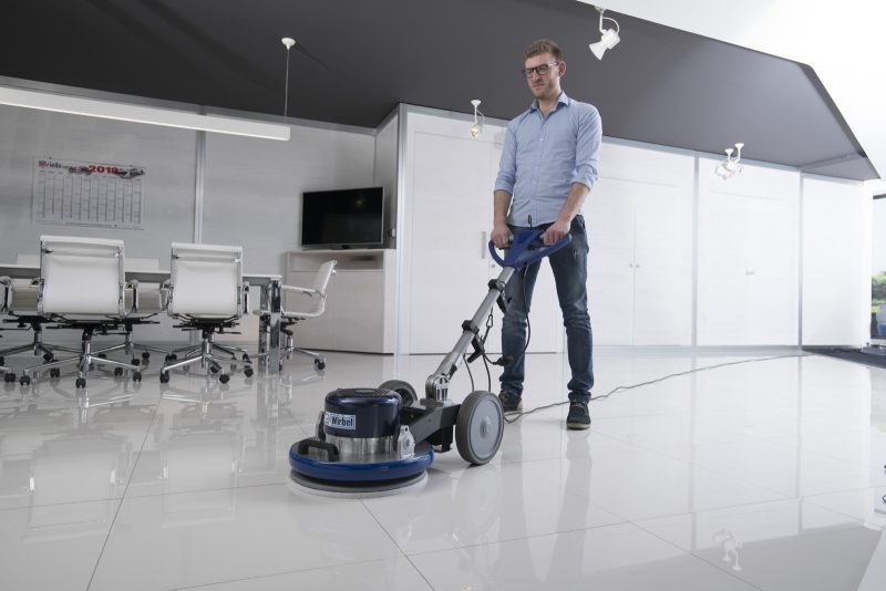 image of operator and flooring machine